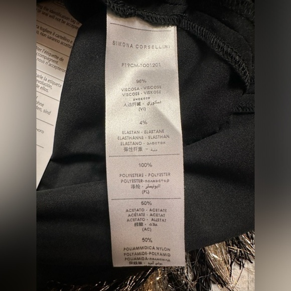 SIMONA CORSELINI Noir Eclipse Fringe Gold Silver Top NWT Size 42 (A0211 B2) - Picture 9 of 14